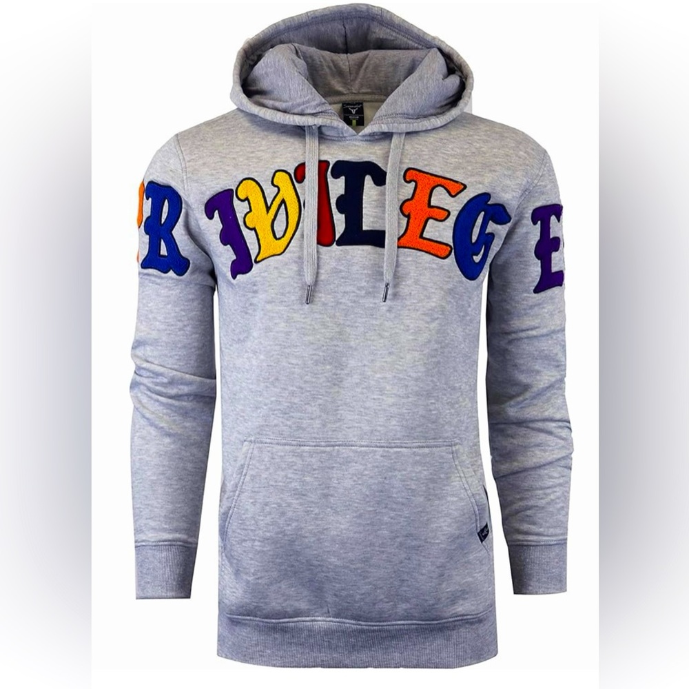 💥Gray College Hoodie Sweatshirt with💕Colorful Letters💥
